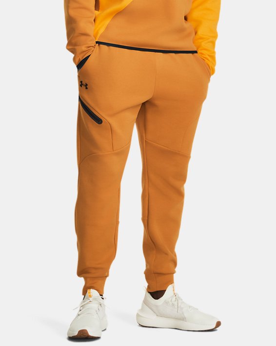 Pantalones de entrenamiento UA Unstopabble Fleece para hombre, Orange, pdpMainDesktop image number 0